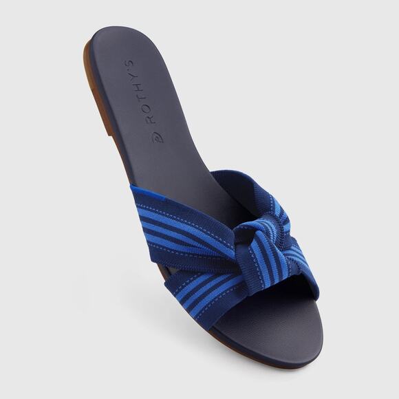 NEW Rothy’s The Knot‎ Cobalt Stripe Sandals Women’s Size 11 - Picture 2 of 8